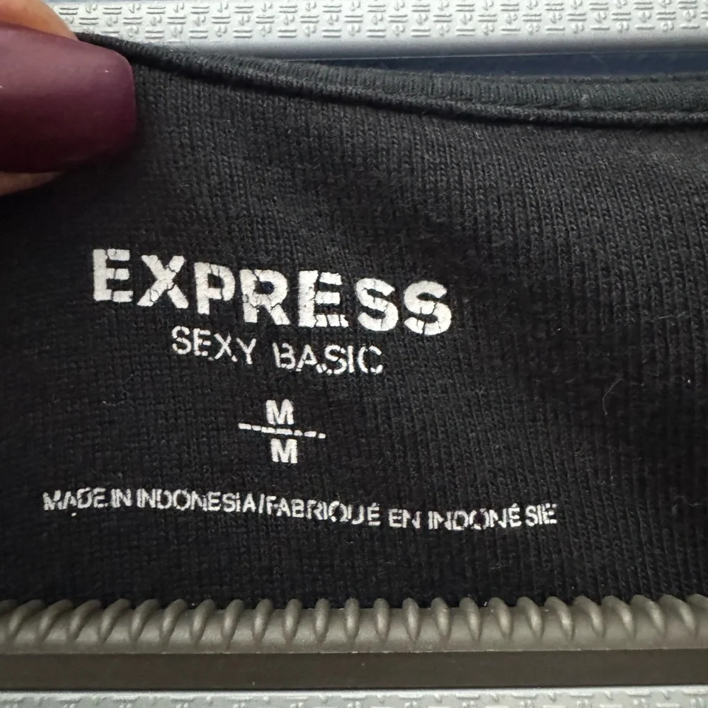 Express Elegant Black Ruched Blouse - Picture 3 of 3